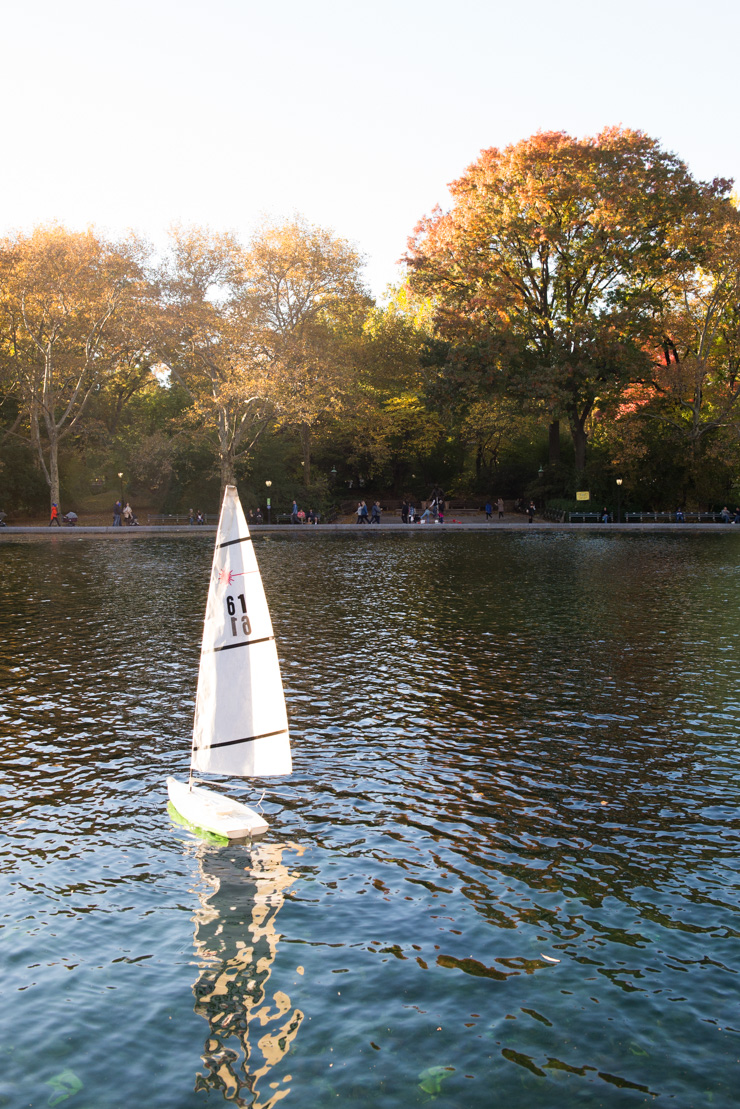Remote-controlled boats in Central Park